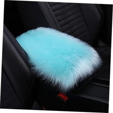 8sanlione Center Console Cushion Pad/Cover, 11.4"x7.4" Furry Armrest Cover Blue
