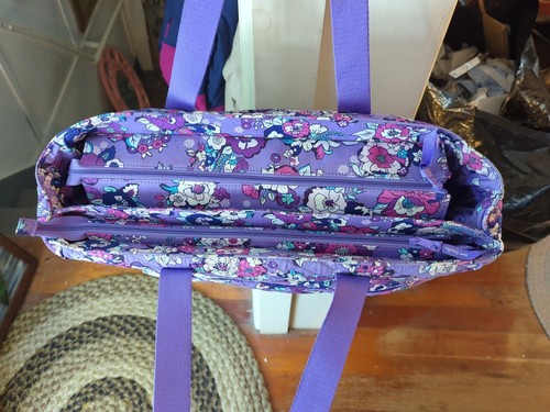Vera Bradley Diaper Bag Womens Quilted Zippered Purple Multi Color Floral XL - Picture 3 of 12