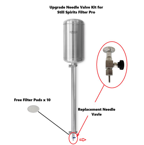 Upgraded Stainless steel Needle Valve Kit For Still Spirits Filter Pro