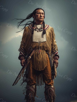 #ad Photo A4 guerrier Lakota Sioux en habit traditionnel au vent – 1261 EUR 5.99