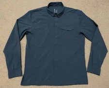 ARC'TERYX Skyline Shirt Men's Large Blue Long Sleeve Snap Button Up Hiking