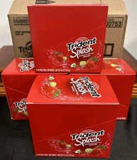 FULL CASE Trident Splash Strawberry w/ Lime Sugar-Free Gum 4-6ct Trays 360pc