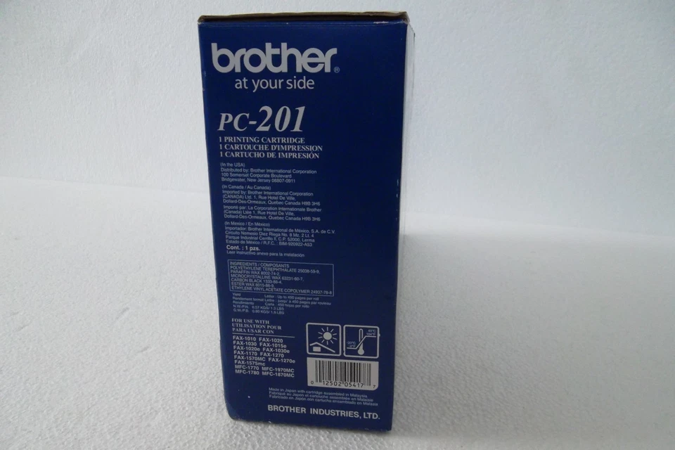 Brother PC-201 Print Cartridge Black Fax-11770mfc Fax-1030 450-Page PC201 NEW - Image 4 of 4