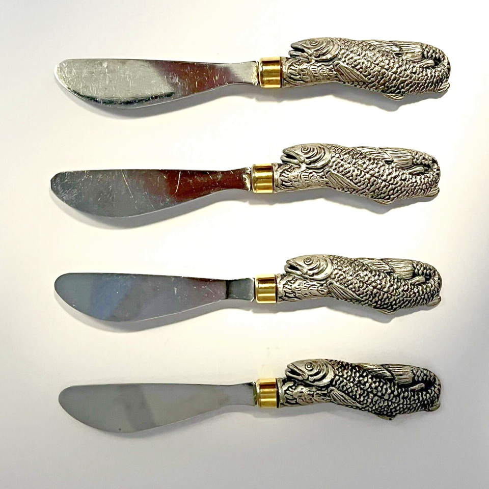 Vintage Arthur Court Fish Handle Knives Cheese Appetizer Charcuterie eBay