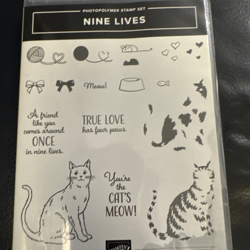 Stampin Up Nine Lives Set Stamp Set Cats Mouse Yarn
