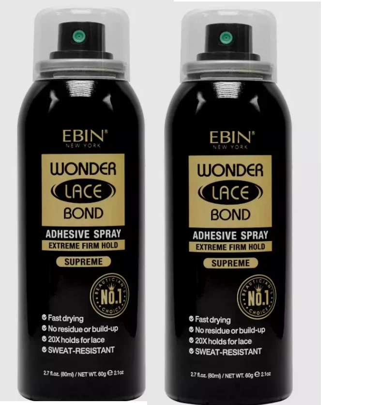 2x EBIN New York | Wonder Lace Bond | Adhesive Spray Extreme Firm Hold - 80 ml