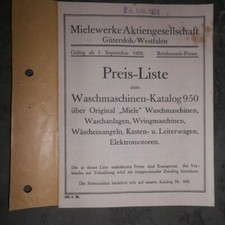 ORIG. Reklame Broschüre Miele Gütersloh WESTFALEN KATALOG NR 950 1928 PREISLISTE