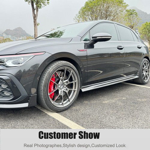 For VW Golf 8 MK8 GTI 2021UP Real Carbon Fiber Side Skirt Extension Lip Spoiler - Picture 5 of 12