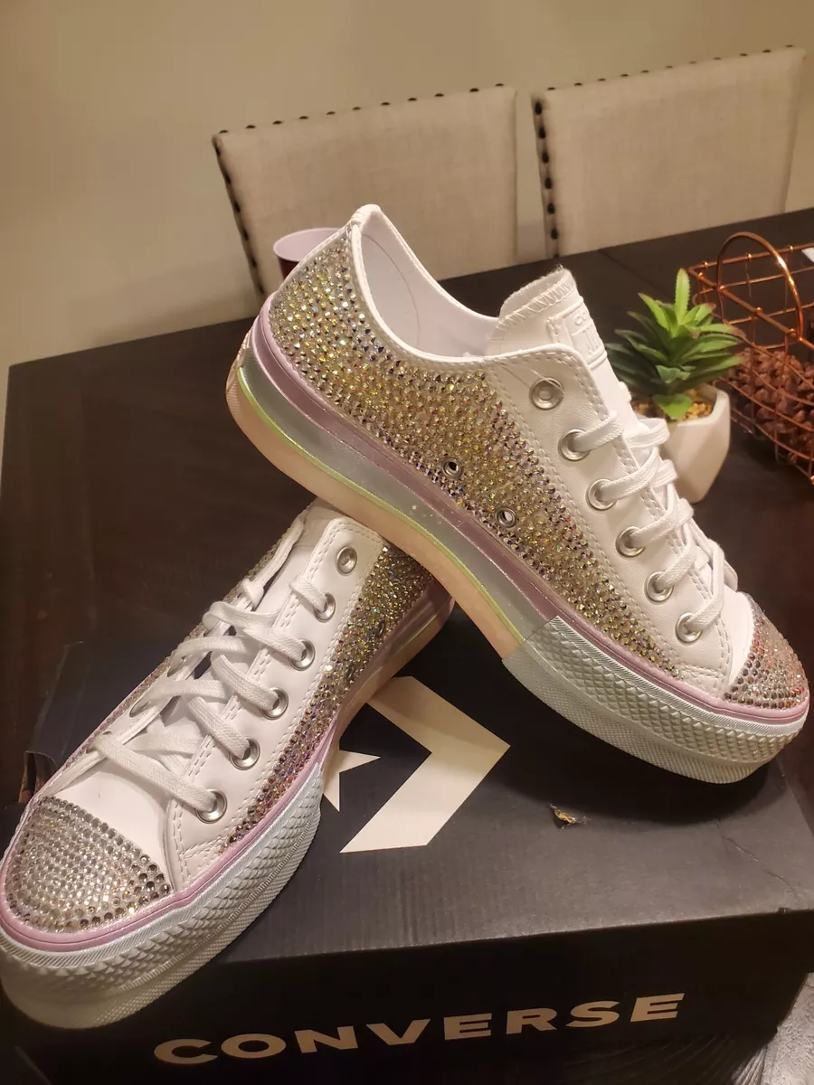 Lignende Fremragende sko Authentic Converse Custom Swarovski Crystals sneakers Embellished Women  Size 6 | eBay