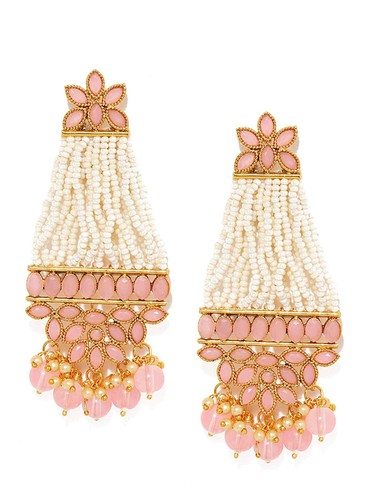 Zaveri Pearls Pink Pearl Dangler 