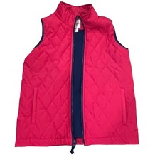 Girls Cat Jack Red/Blue Reversible Quilted Sleeveless Vest With Zippered Front