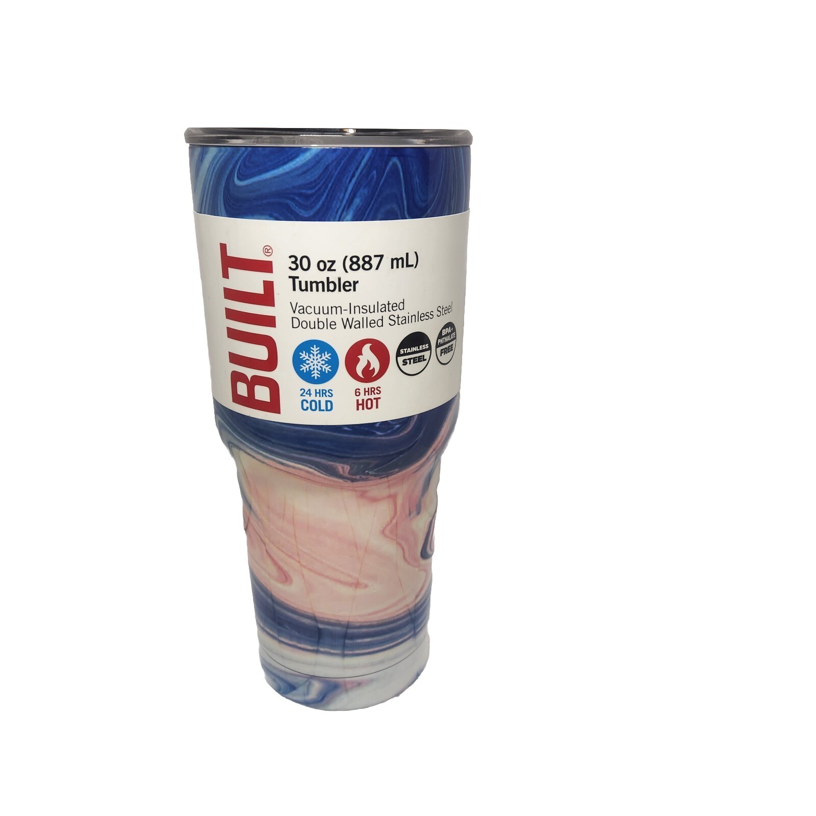 Built Double Wall Stainless Steel Vacuum Insulated Tumbler 30 Oz Cosmic Wave