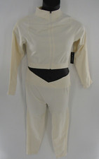 Plus Size Women's FASHION Stretchy Sweatsuit Joggers Cream Solid Set Size 2X NWT