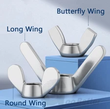 Wing Nuts Butterfly Nuts Round long Wing Nuts A2 Stainless Steel Metric M3 - M24