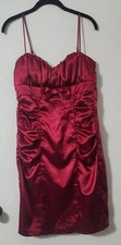 Vintage Speechless Red Ruched Satin Cocktail Prom Dress Juniors Size 11 Holiday