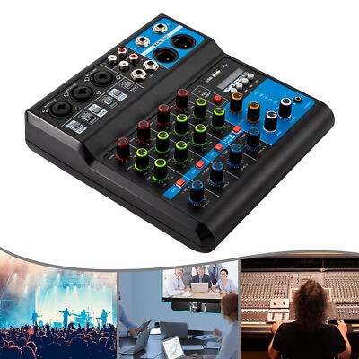 5-Channel Mixing Console Live Studio Audio DJ Mixer Sound Board USB Interface