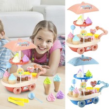 Ice Cream Playset For Kids Creative Cart Pretend Kitchen Toy With Handsome