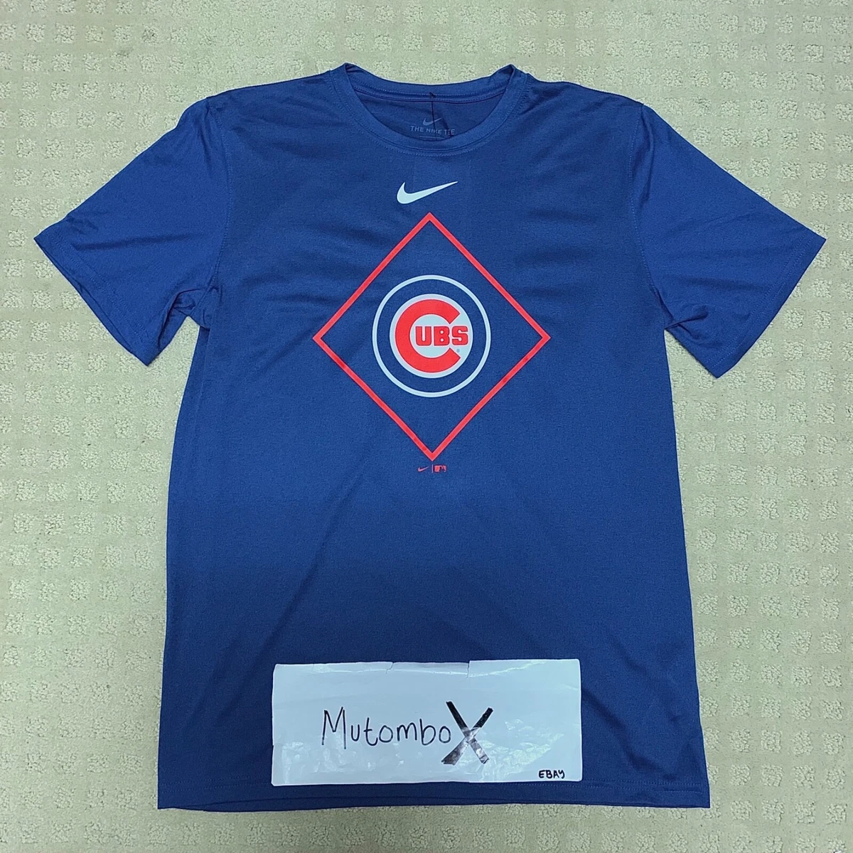 New Chicago Cubs Nike Dri Fit MLB Baseball Blue Athletic T Shirt