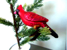 Audubon Cardinal Blown Glass ornament -Metropolitan Museum of Art