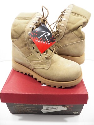 ROTHCO 5058 NEW NWB MENS 6 WIDE GI DESERT TAN JUNGLE BOOTS 10 INCH SUEDE BEIGE
