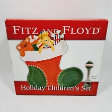 NIB Fitz and Floyd Children's Holiday Christmas Set