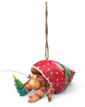 Festive Cape Shore Hermit Crab Christmas Tree Ornament with Red Shell