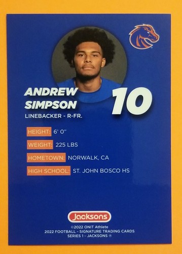 2022 Boise State Series 1 Football Cards - You Pick your Card Complete your Set  - Bild 33 von 203