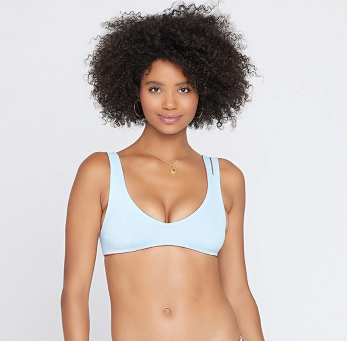 LAPERIA ビキニ L Space One Wave Reversible Bikini Top in Pink/Blue Size XS