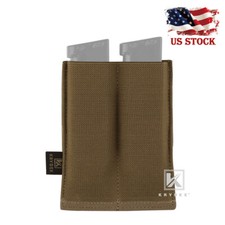 KRYDEX Tactical Double 9mm Open Top Mag Pouch Magazine Hold MOLLE Coyote Brown