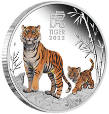 2022 Australia COLORED PROOF Lunar Year of the Tiger 1oz Silver $1 Coin Series 3