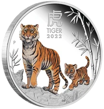 2022 Australia COLORED PROOF Lunar Year of the Tiger 1oz Silver $1 Coin Series 3