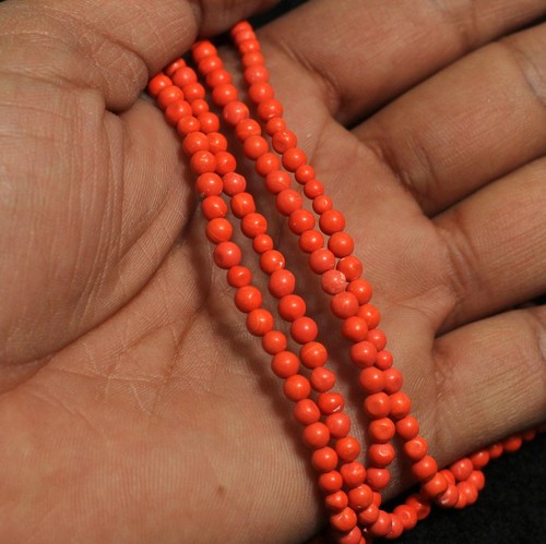 2 Strings Semiprecious Howlite Beads 3-4mm - Picture 4 of 8