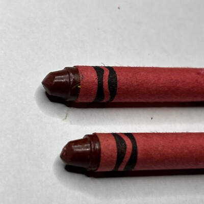 2 Crayola Crayon - Brick Red - Binney & Smith RARE Retired Color