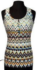 j Southwest Tank Top Women's Small Brown Turquoise Sleeveless Active Vacation