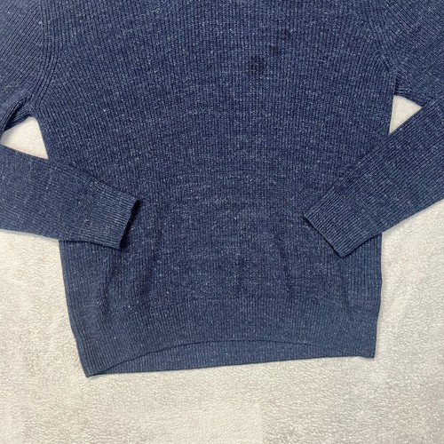 Gazman Knit Sweater Jumper Men Large L High Neck Long Sleeve Dark Blue Wool Blen - Bild 4 von 7