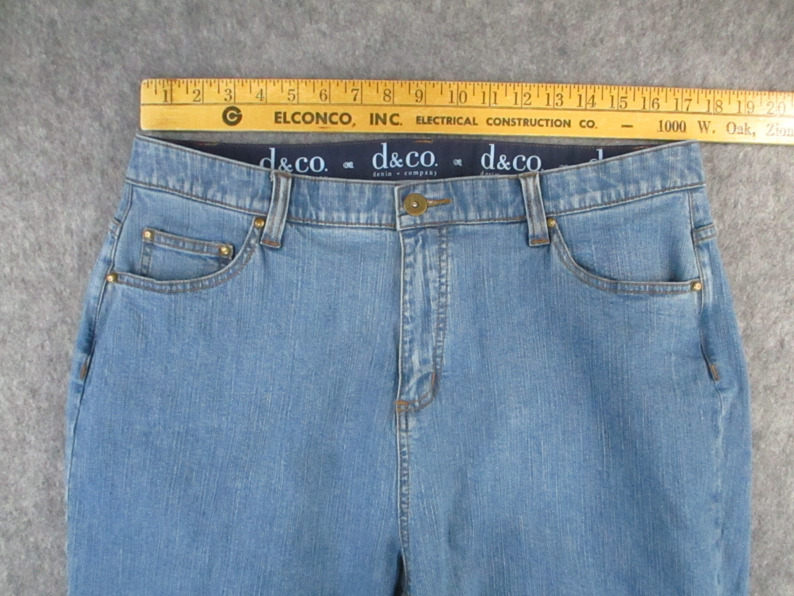 D and Co Jeans Womens 18W PLUS Blue Denim Straight High Rise Comfort