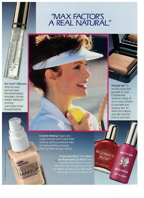 Max Factor A Real Natural Invisible Makeup Vintage 1988 Print Advertisement