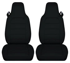2 Semi Custom Cotton Car seat covers solid black fits Mazda Miata 1990-2015