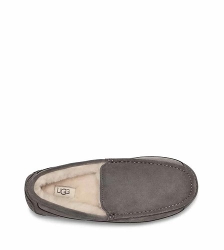 UGG Ascot Slipper Men's US 13 Gray Suede Wool Lined Comfort Slip-On Moccasin P14 - Picture 8 of 10