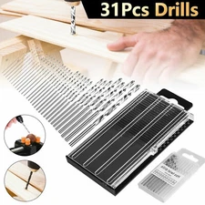 31Pcs Micro Hand Drill Bits HSS Twist Drill Bits Set 0.3-1.6mm Bit Spiral Vise