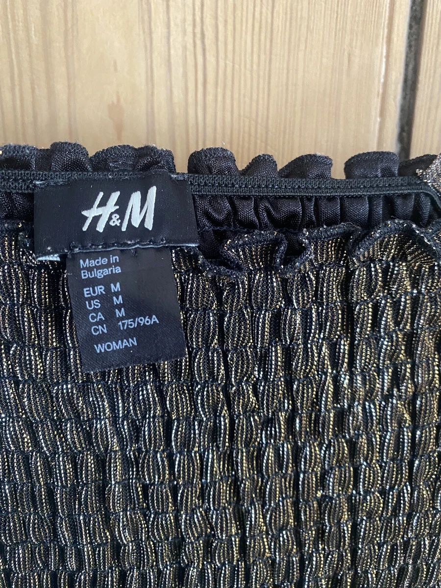 H M Gold Metallic dress Size M eBay