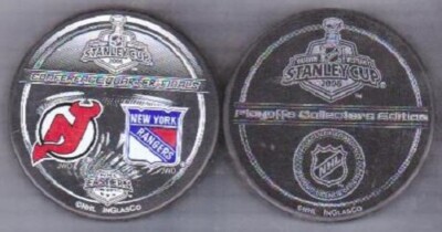 2006 NEW JERSEY DEVILS vs NEW YORK RANGERS STANLEY PLAYOFF PUCK