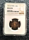 1917D Type 1 Standing Liberty Quarter 25C NGC MS 62 FH