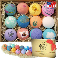 LifeAround2Angels Bath Bombs Gift Set - 12 USA Made Fizzies, Shea Coco Butter