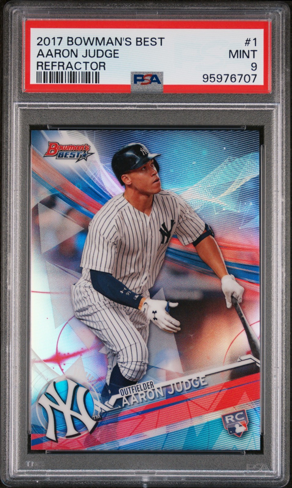 2017 BOWMAN'S BEST REFRACTOR #1 AARON JUDGE ROOKIE RC PSA 9