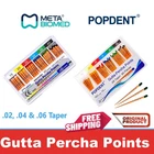 GUTTA PERCHA POINTS Taper 0.4 or 0.6, or Standart Taper, All Sizes Dental Meta