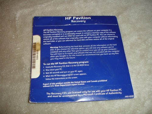 Vintage Hewlett Packard HP Pavilion Recovery CD Discs - Sealed and New - Picture 4 of 9