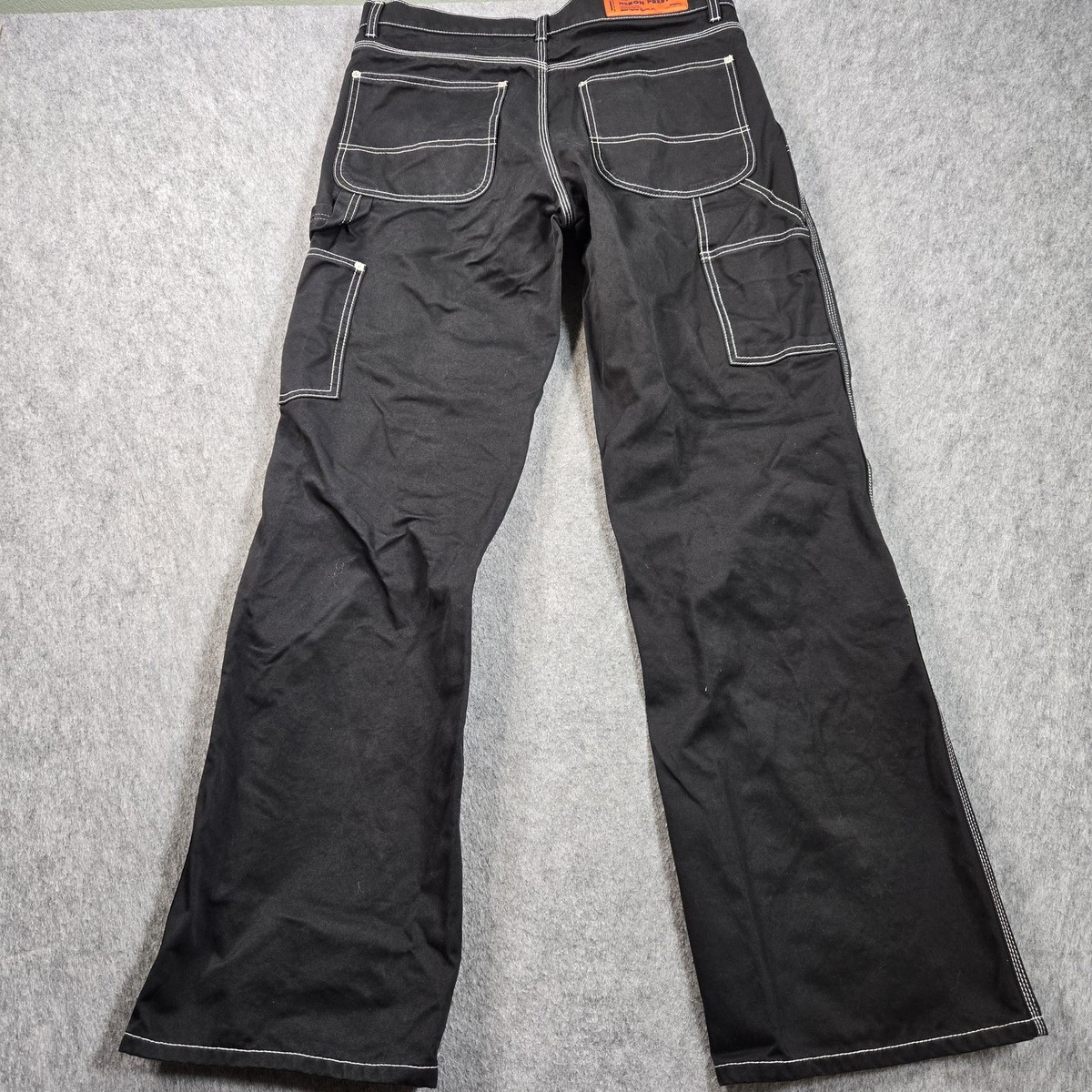 Heron Preston Pants Mens L 34x33 Black Carpenter Cargo Wide Leg
