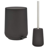 "Zone Denmark Bad Accessoires Set \"Nova\" Pedaleimer ToilettenbüRste Matt Schwarz"