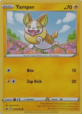 074/202 YAMPER | COMMON | SCHWERT & SCHILD POKEMON KARTE